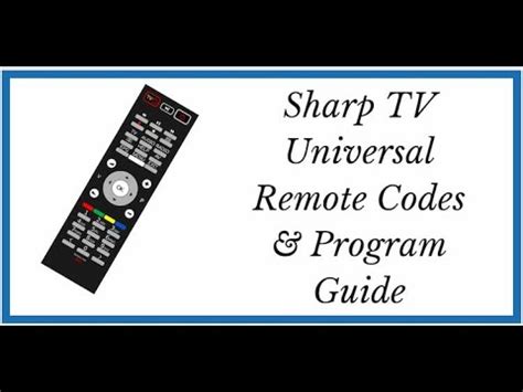Remote Control Codes For Sharp TVs .